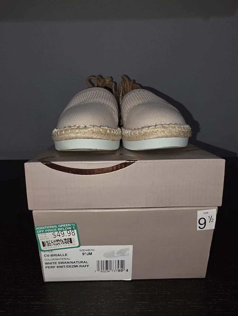 CROWN VINTAGE Brialle Ankle-Tie Espadrilles - Cream Summer Vacation Sandals